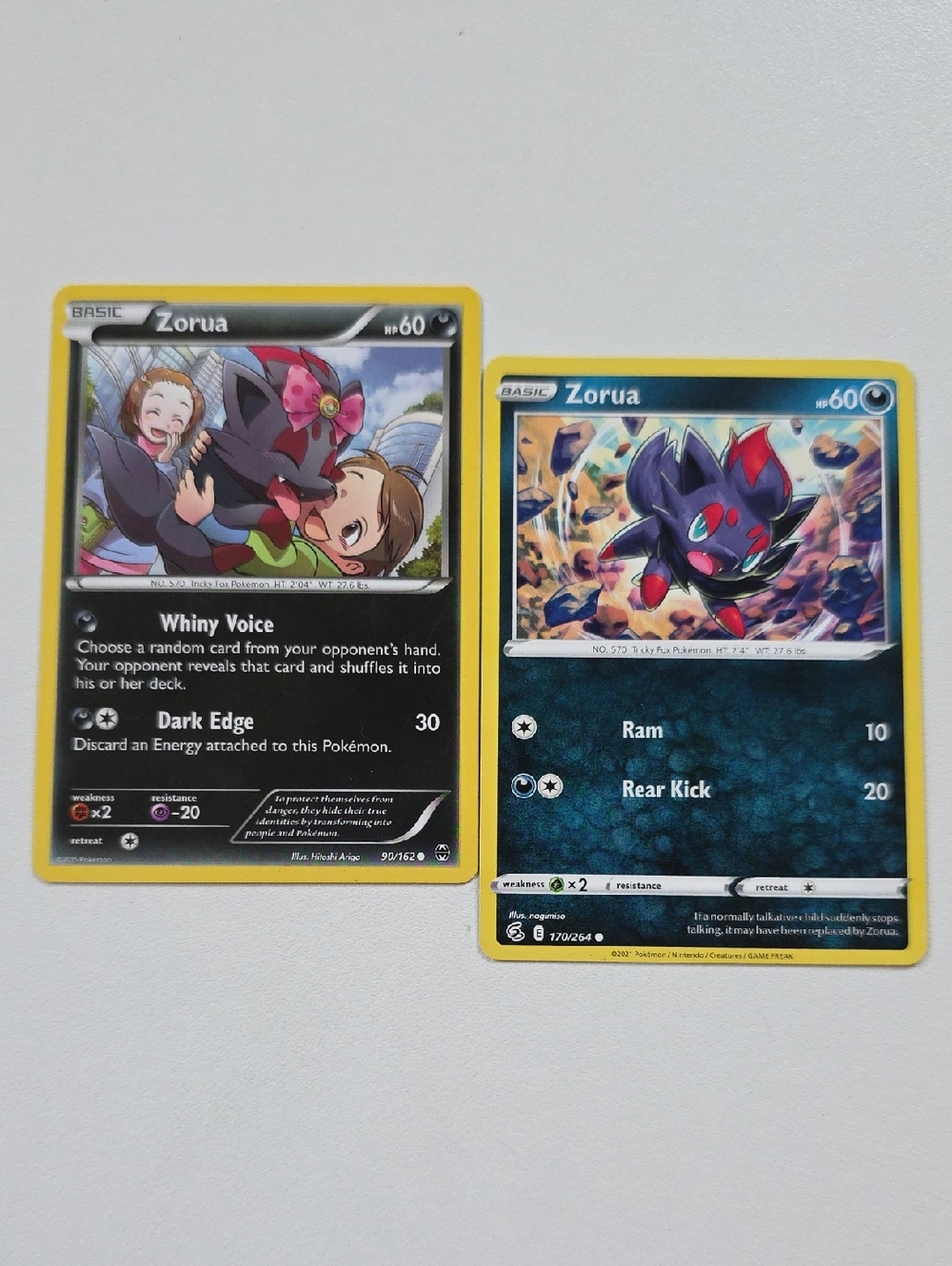 Pokemon Zorua Cards - Black & Blue Artwork